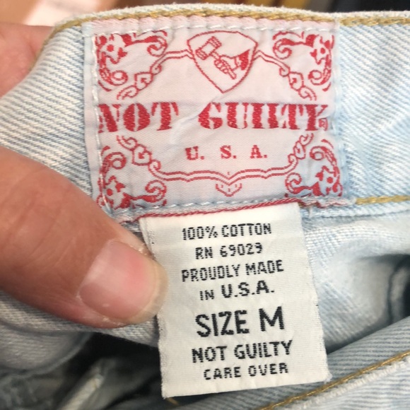 Vintage Not Guilty jean shorts Women's M Medium stonewashed distressed denim y2k - Picture 8 of 10